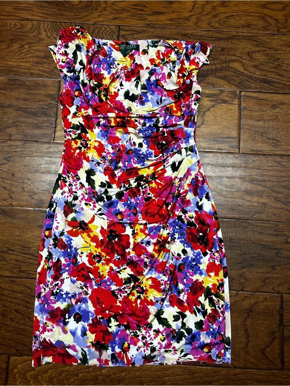 Lauren Ralph Lauren cowl neck Floral jersey sheath Dress
